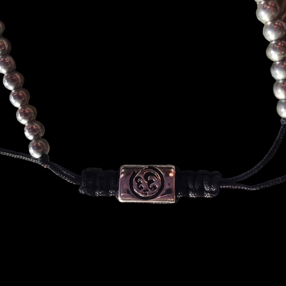 Silver Handcrafted Bracelet with Black Rhinestone Accent Bead - Picture 3 of 8